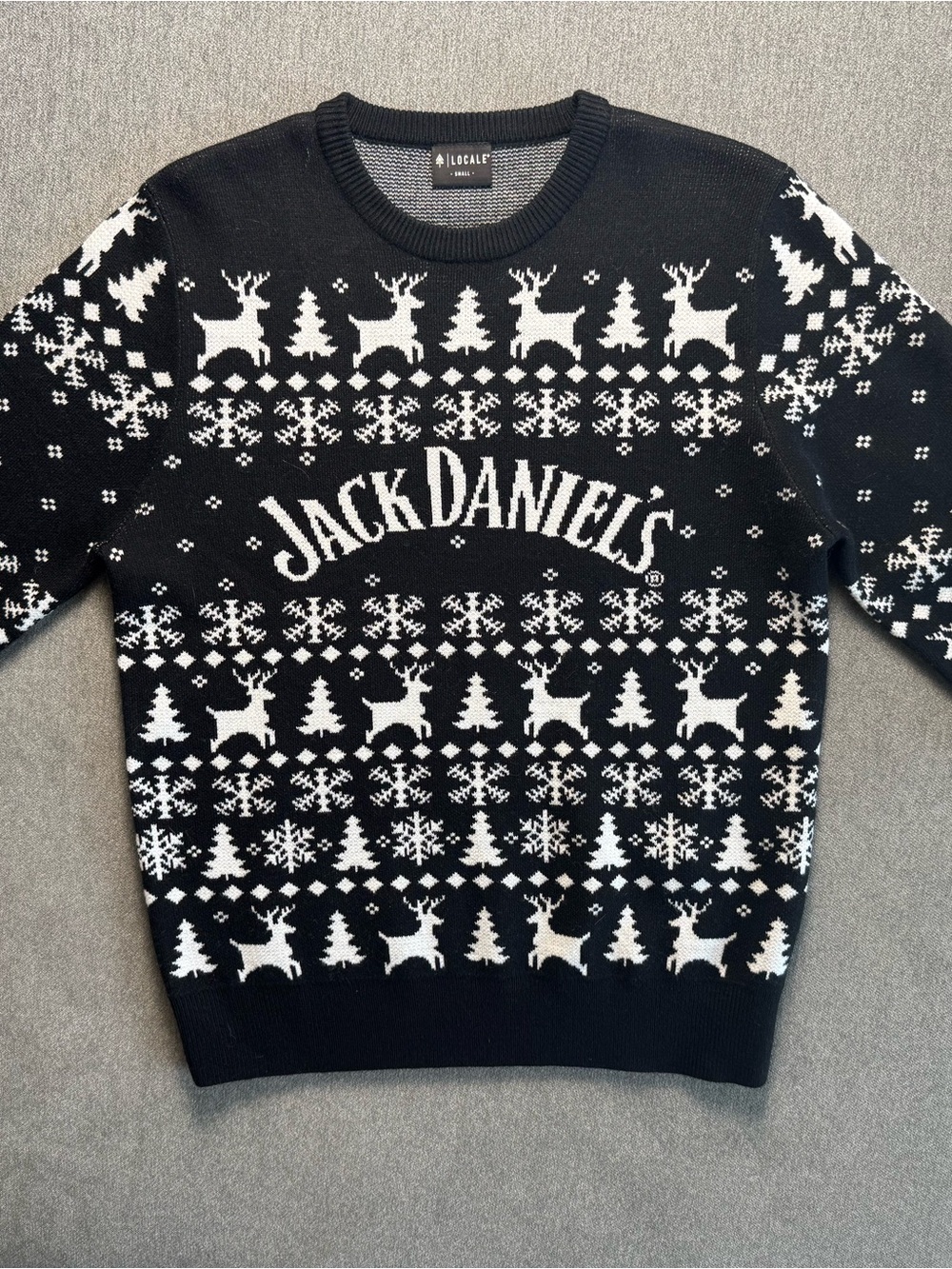 Jack Daniel's Black & White Holiday Crewneck Sweater